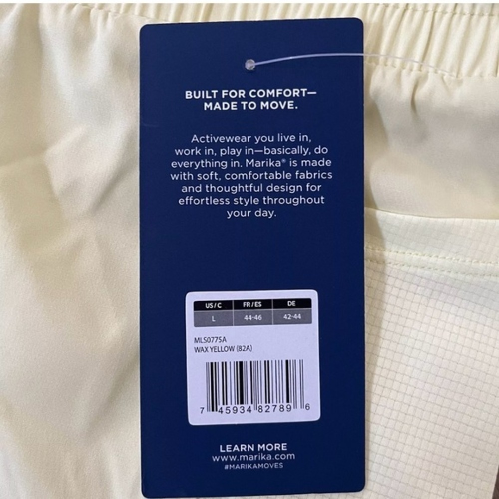 Marika Wax Yellow‎ Shorts Large Side Seam Pocket Silky Finish Elastic Waist NWT - Picture 10 of 11